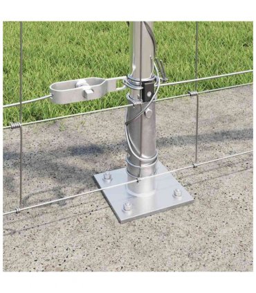 vidaXL Welded Wire Fence with Concrete Base 25 x 0.8 m Silver Mesh