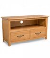 vidaXL TV Cabinet 90x35x48 cm Solid Oak Wood