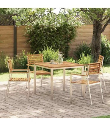 vidaXL Garden Dining Set 5 pcs Brown Solid Acacia Wood