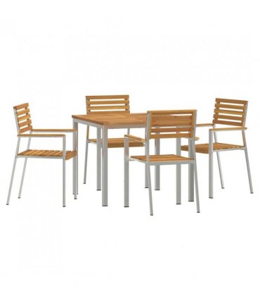 vidaXL Garden Dining Set 5 pcs Brown Solid Acacia Wood