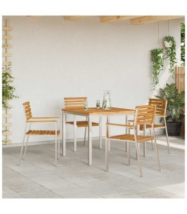 vidaXL Garden Dining Set 5 pcs Brown Solid Acacia Wood