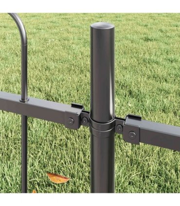 vidaXL Garden Fence 2 pcs Grey 3.4 x 0.6 m Powder-coated Steel
