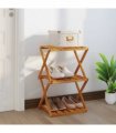 vidaXL 3-Tier Folding Shelf Brown 43x31x63 cm Solid Wood Acacia