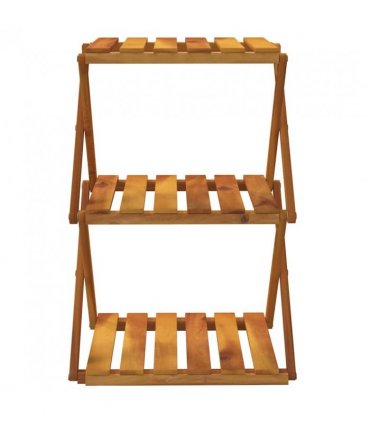 vidaXL 3-Tier Folding Shelf Brown 43x31x63 cm Solid Wood Acacia