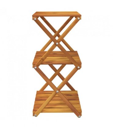 vidaXL 3-Tier Folding Shelf Brown 43x31x63 cm Solid Wood Acacia