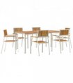 vidaXL Outdoor Dining Set 7 pcs Brown Solid Acacia Wood