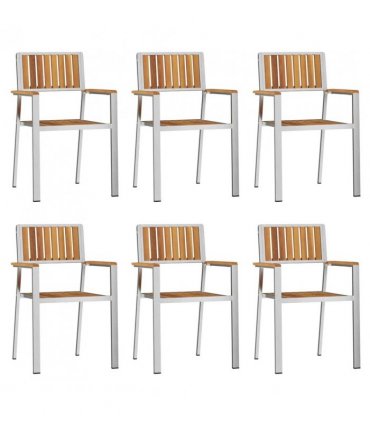vidaXL Outdoor Dining Set 7 pcs Brown Solid Acacia Wood