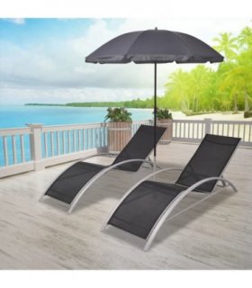 vidaXL Sun Lounger | Black