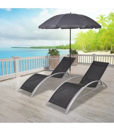 vidaXL Sun Lounger | Black