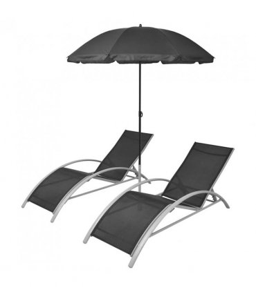 vidaXL Sun Lounger | Black