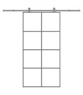 vidaXL Sliding Door with Hardware Set 102,5x205 cm ESG Glass&Aluminium
