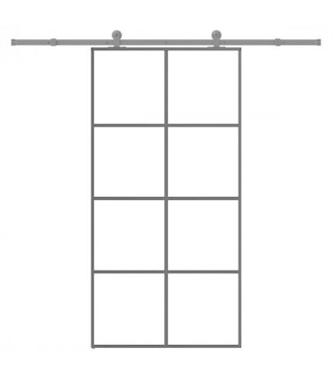 vidaXL Sliding Door with Hardware Set 102,5x205 cm ESG Glass&Aluminium