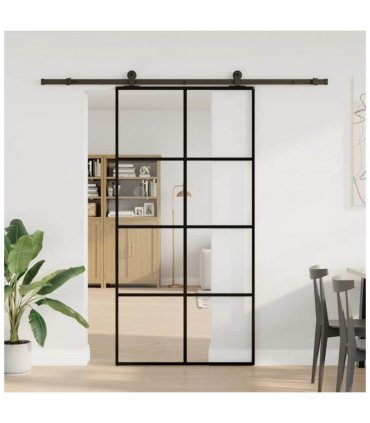 vidaXL Sliding Door with Hardware Set 102,5x205 cm ESG Glass&Aluminium