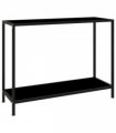 vidaXL Console Table | Black | Tempered Glass, Powder-Coated Steel