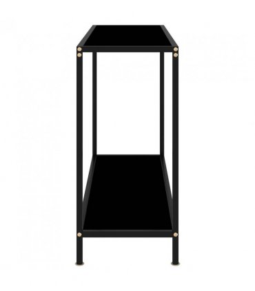 vidaXL Console Table | Black | Tempered Glass, Powder-Coated Steel