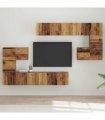 vidaXL TV Units Wall-mounted 4 pcs Old Wood Engineered wood