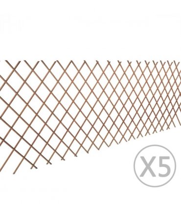 vidaXL Willow Trellis Fence 5 pcs 180x90 cm