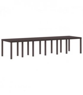 vidaXL Garden Table Brown 350 x 100 x 74 cm Poly Rattan
