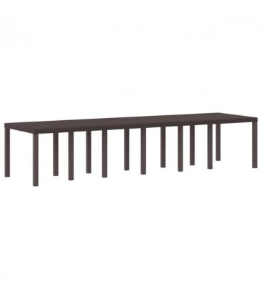 vidaXL Garden Table Brown 350 x 100 x 74 cm Poly Rattan