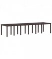 vidaXL Garden Table Brown 350 x 100 x 74 cm Poly Rattan