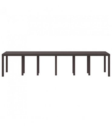 vidaXL Garden Table Brown 350 x 100 x 74 cm Poly Rattan