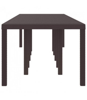 vidaXL Garden Table Brown 350 x 100 x 74 cm Poly Rattan