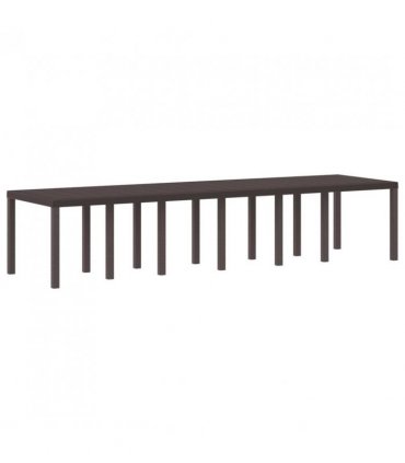 vidaXL Garden Table Brown 350 x 100 x 74 cm Poly Rattan