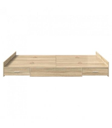 vidaXL Storage Bed Frame Sonoma Oak 160 x 200 cm Engineered Wood