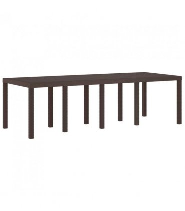 vidaXL Garden Table Brown 250 x 100 x 73 cm Poly Rattan