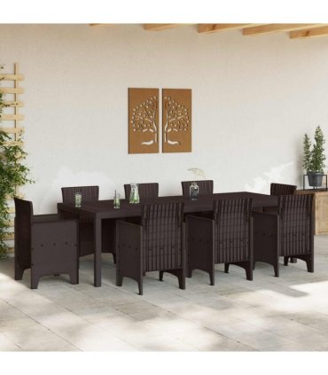 vidaXL Garden Table Brown 250 x 100 x 73 cm Poly Rattan