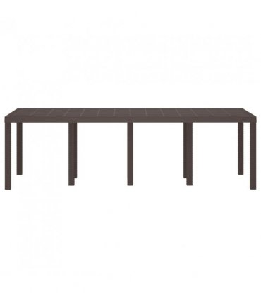 vidaXL Garden Table Brown 250 x 100 x 73 cm Poly Rattan