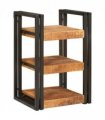 vidaXL Bedside Table Brown and Black 38 x 33 x 58 cm Solid Mango Wood