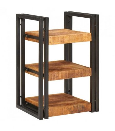 vidaXL Bedside Table Brown and Black 38 x 33 x 58 cm Solid Mango Wood