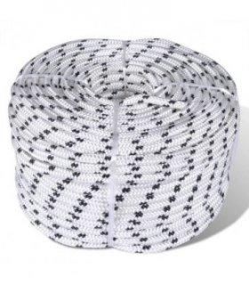vidaXL Braided Boat Rope Polyester 8 mm 250 m White