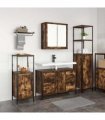 vidaXL Bathroom Furniture Set with Drawer 3 pcs Smoked Oak and Black