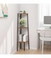 vidaXL 3-Tier Corner Shelf Dark Brown and Black 45.5x31.5x120 cm