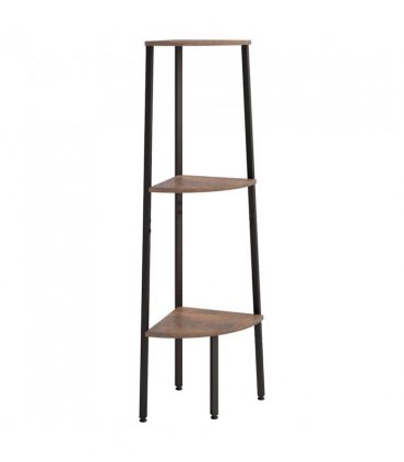 vidaXL 3-Tier Corner Shelf Dark Brown and Black 45.5x31.5x120 cm