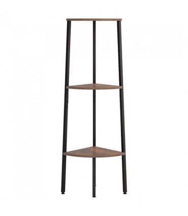 vidaXL 3-Tier Corner Shelf Dark Brown and Black 45.5x31.5x120 cm