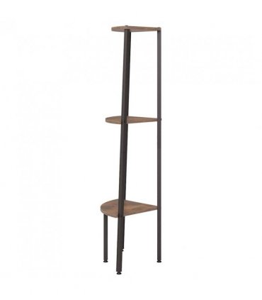 vidaXL 3-Tier Corner Shelf Dark Brown and Black 45.5x31.5x120 cm