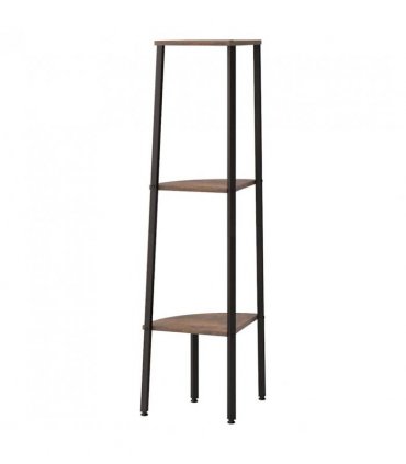 vidaXL 3-Tier Corner Shelf Dark Brown and Black 45.5x31.5x120 cm