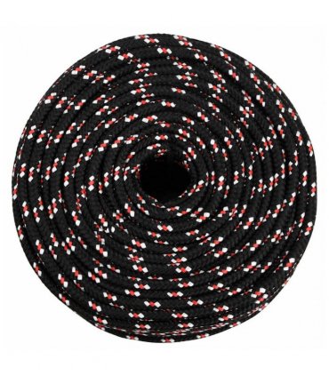 vidaXL Boat Rope Black 8 mm 25 m Polypropylene