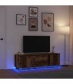 vidaXL TV Cabinet with LED Lights Old Wood 160.5x41x50 cm