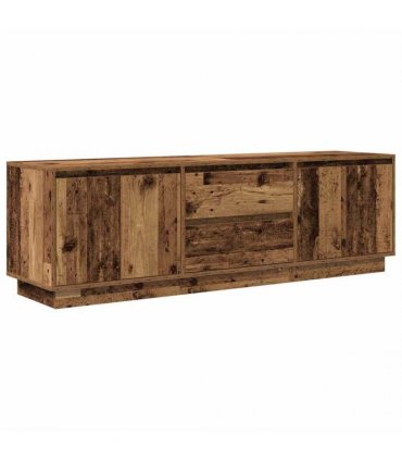 vidaXL TV Cabinet with LED Lights Old Wood 160.5x41x50 cm