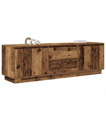 vidaXL TV Cabinet with LED Lights Old Wood 160.5x41x50 cm