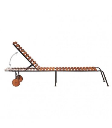 vidaXL Sun Lounger | Brown | Solid Acacia wood, Steel | Standard