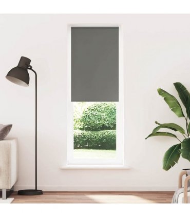 vidaXL Roller Blind Blackout Grey 65x230 cm Fabric Width 60.7 cm Polyester