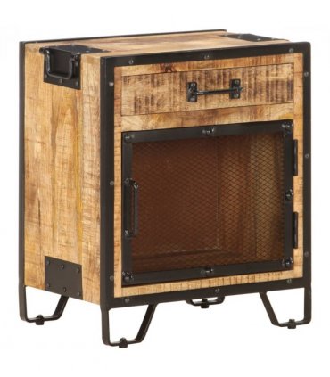 vidaXL Bedside Cabinet 43x30x51 cm Solid Rough Mango Wood