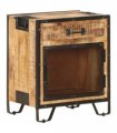 vidaXL Bedside Cabinet 43x30x51 cm Solid Rough Mango Wood