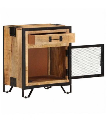 vidaXL Bedside Cabinet 43x30x51 cm Solid Rough Mango Wood