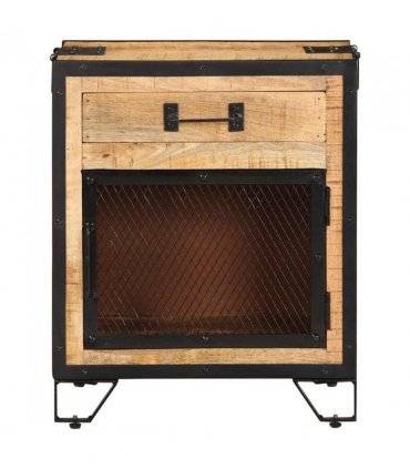 vidaXL Bedside Cabinet 43x30x51 cm Solid Rough Mango Wood